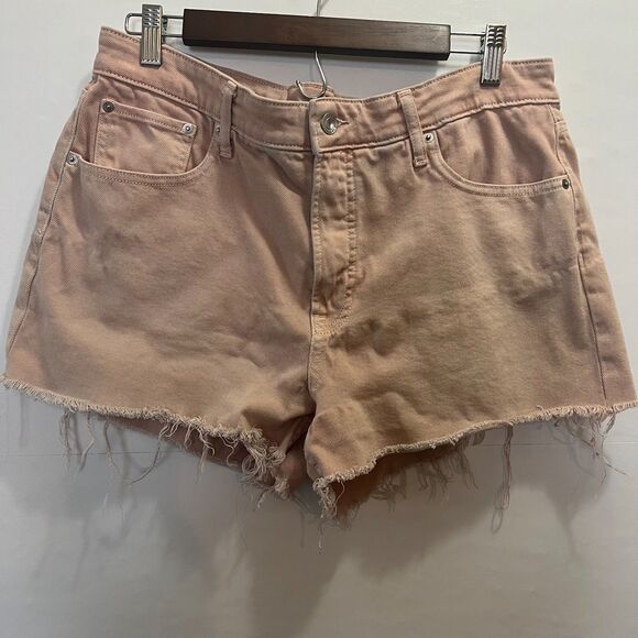 Free Assembly Womens Shorts Size 14 PInk Denim Cut Off Summer Casual - Picture 1 of 7